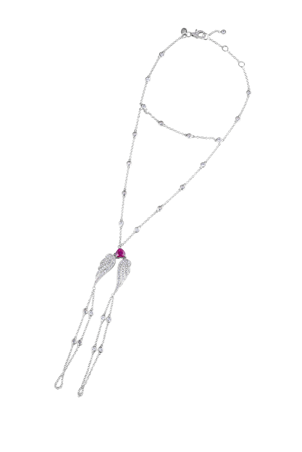  Yana Слейв-браслет из белого золота с бриллиантами и рубином 150/09W-0547(1436) №3